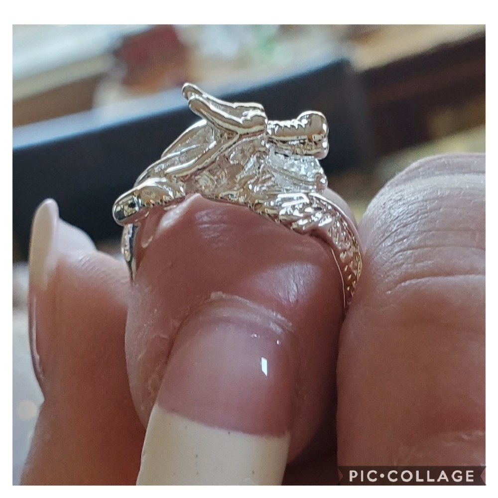Sterling Silver Dragon Rings Size 8 - Picture 2 of 7